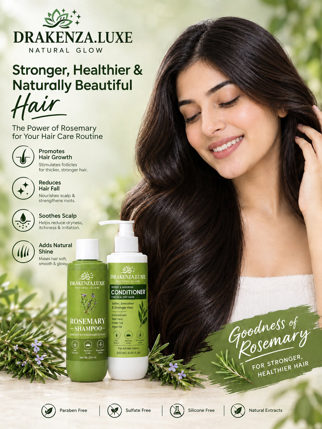 DRAKENZA.LUXE Rosemary Shampoo & Repair Conditioner Duo