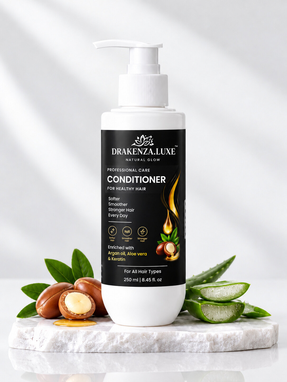 DRAKENZA.LUXE Professional Care Conditioner — Argan Oil, Aloe Vera & Keratin